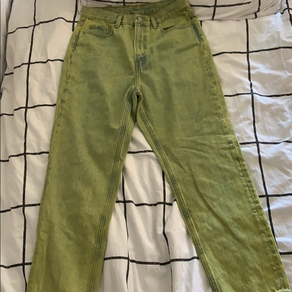 green orchid wash urban outfitters high-rise jeans